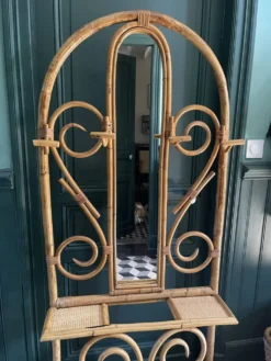 Vestiaire en bambou et rotin années 60