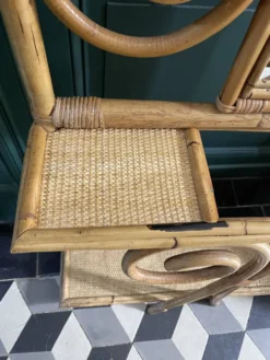 Vestiaire en bambou et rotin années 60