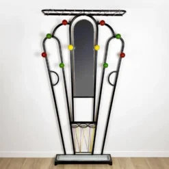 Vestiaire métal boules bois et scoubidou années 60