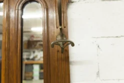 Vestiaire Napoléon III en noyer fin 19e, 3 miroirs, marbre