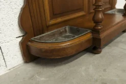 Vestiaire Napoléon III en noyer fin 19e, 3 miroirs, marbre