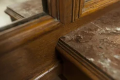 Vestiaire Napoléon III en noyer fin 19e, 3 miroirs, marbre