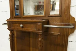 Vestiaire Napoléon III en noyer fin 19e, 3 miroirs, marbre