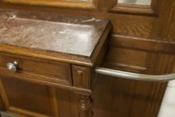 Vestiaire Napoléon III en noyer fin 19e, 3 miroirs, marbre