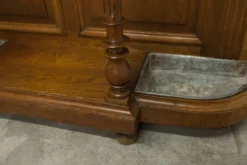 Vestiaire Napoléon III en noyer fin 19e, 3 miroirs, marbre