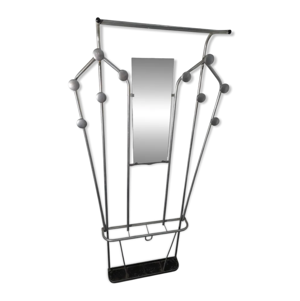 Vestiaire porte manteau en aluminium des années 50