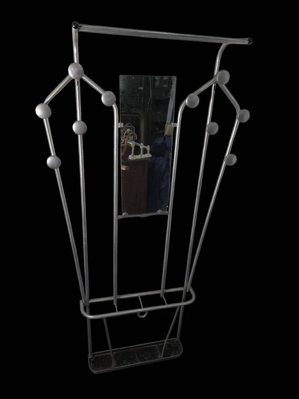 Vestiaire porte manteau en aluminium des années 50