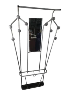 Vestiaire porte manteau en aluminium des années 50