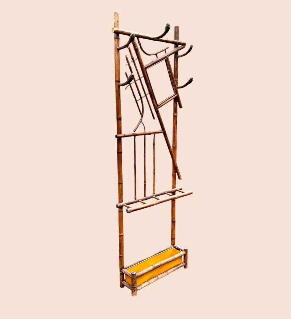 Vestiaire portemanteau 1900 en bambou