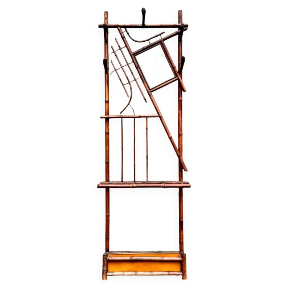 Vestiaire portemanteau 1900 en bambou