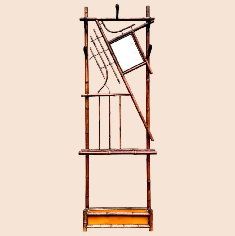 Vestiaire portemanteau 1900 en bambou