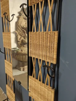 Vestiaire, portemanteau en rotin, années 70