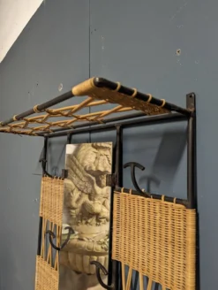 Vestiaire, portemanteau en rotin, années 70