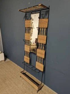 Vestiaire, portemanteau en rotin, années 70