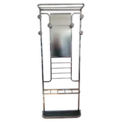 Vestiaire / porte-manteau vintage en laiton chromé - art déco