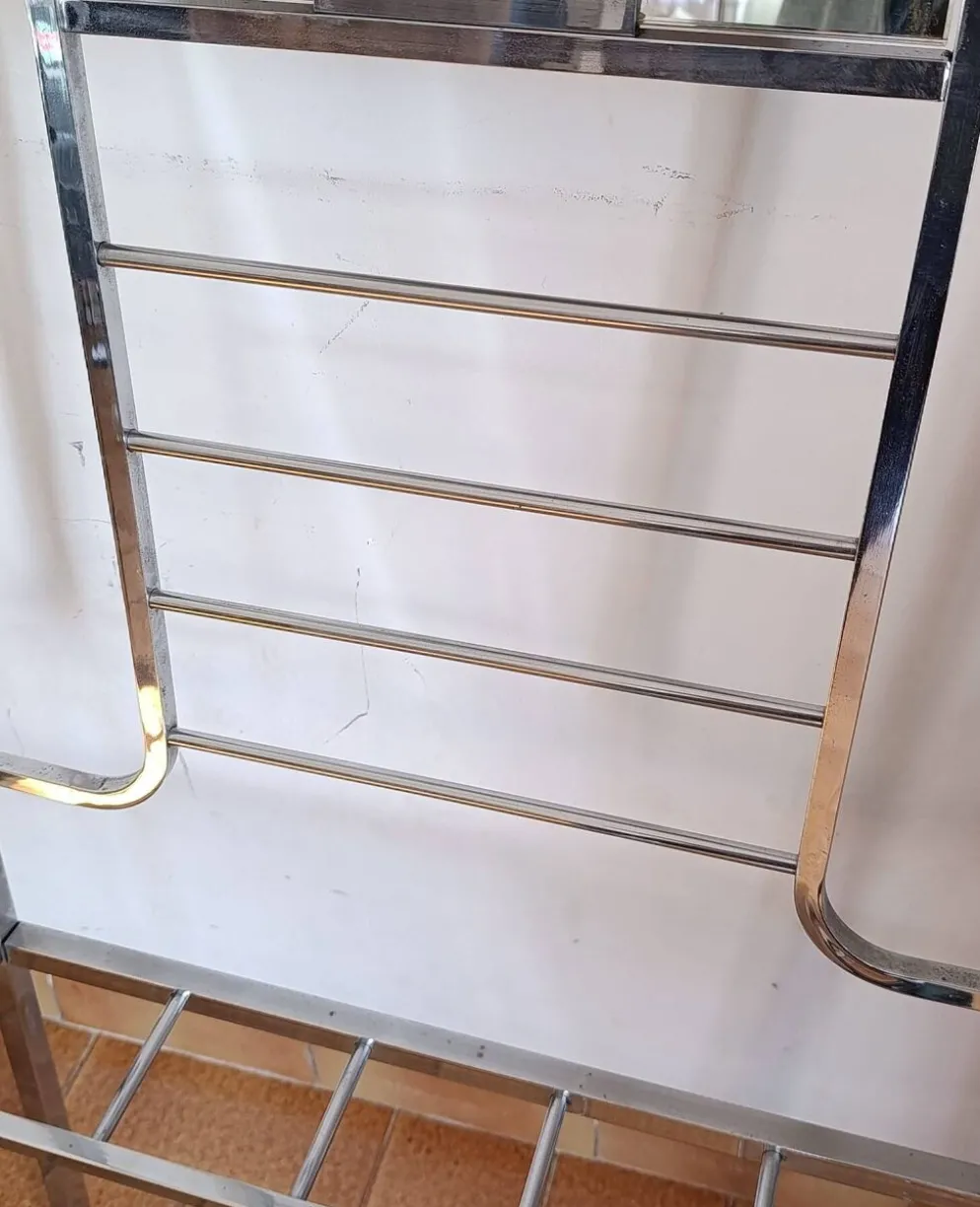 Vestiaire / porte-manteau vintage en laiton chromé - art déco
