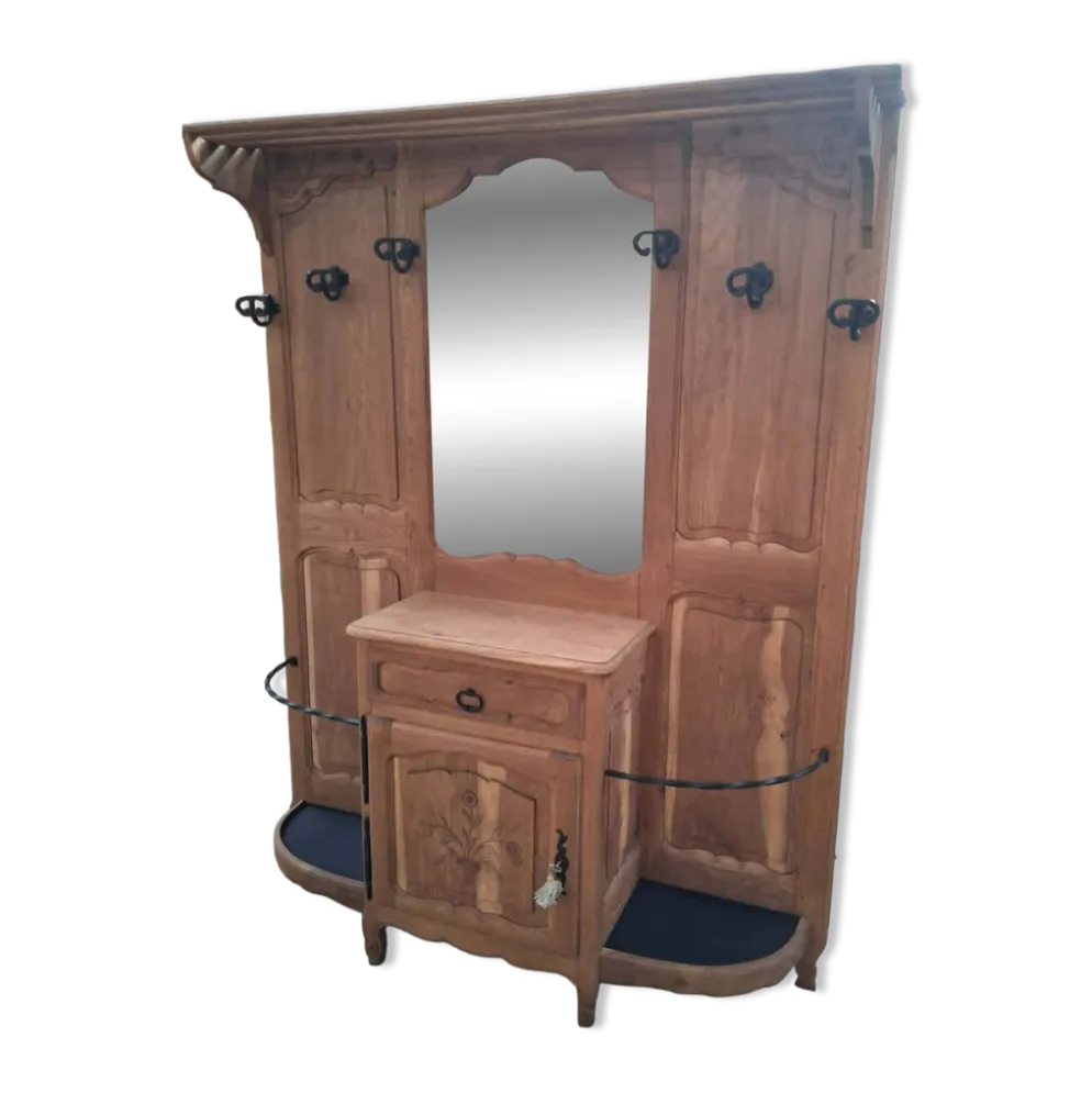 Vestiaire porte-manteaux en chêne massif