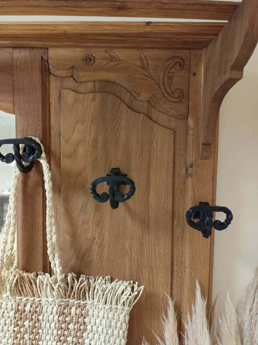 Vestiaire porte-manteaux en chêne massif