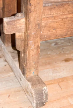 Vieil établi industriel solide en bois 2 mètres large