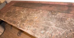 Vieil établi industriel solide en bois 2 mètres large