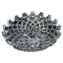 Vierzon compotier rond en verre moulé pointes de diamant