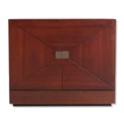 Vintage bar cabinet with brass markings