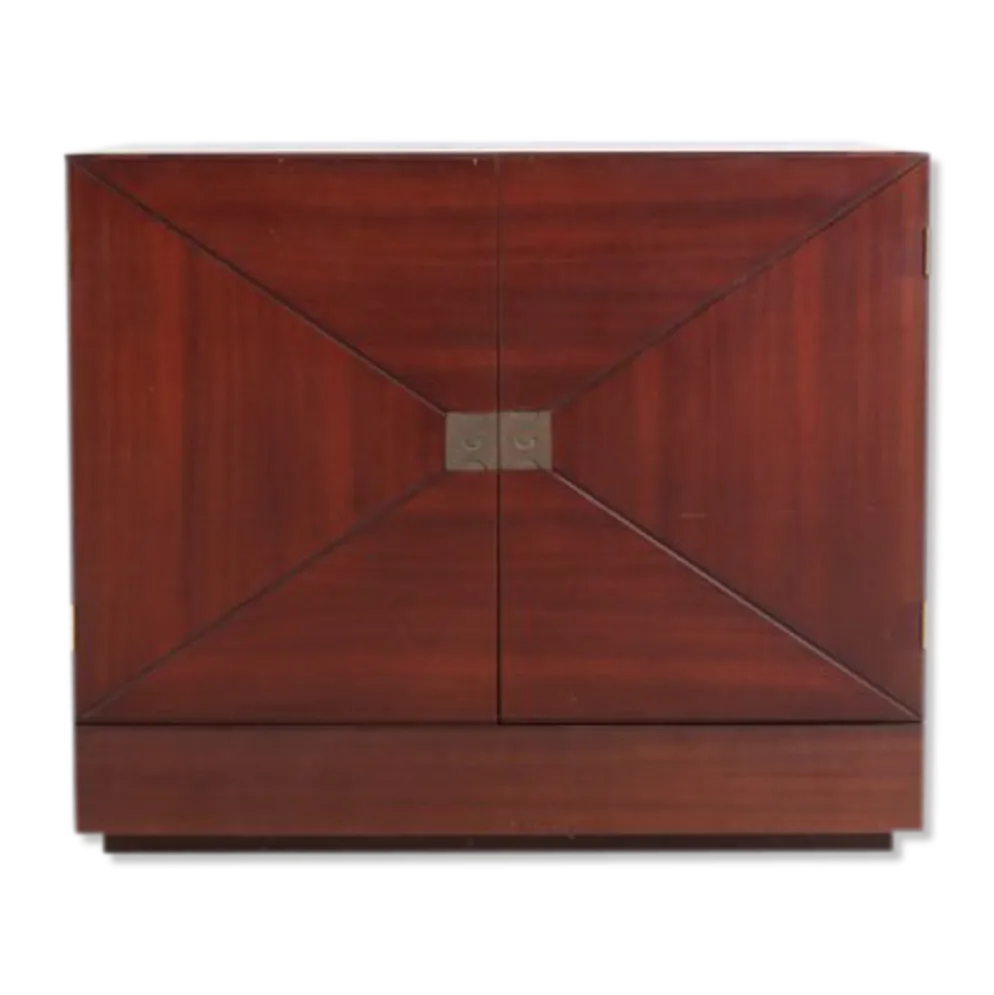 Vintage bar cabinet with brass markings