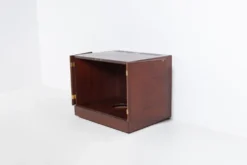 Vintage bar cabinet with brass markings