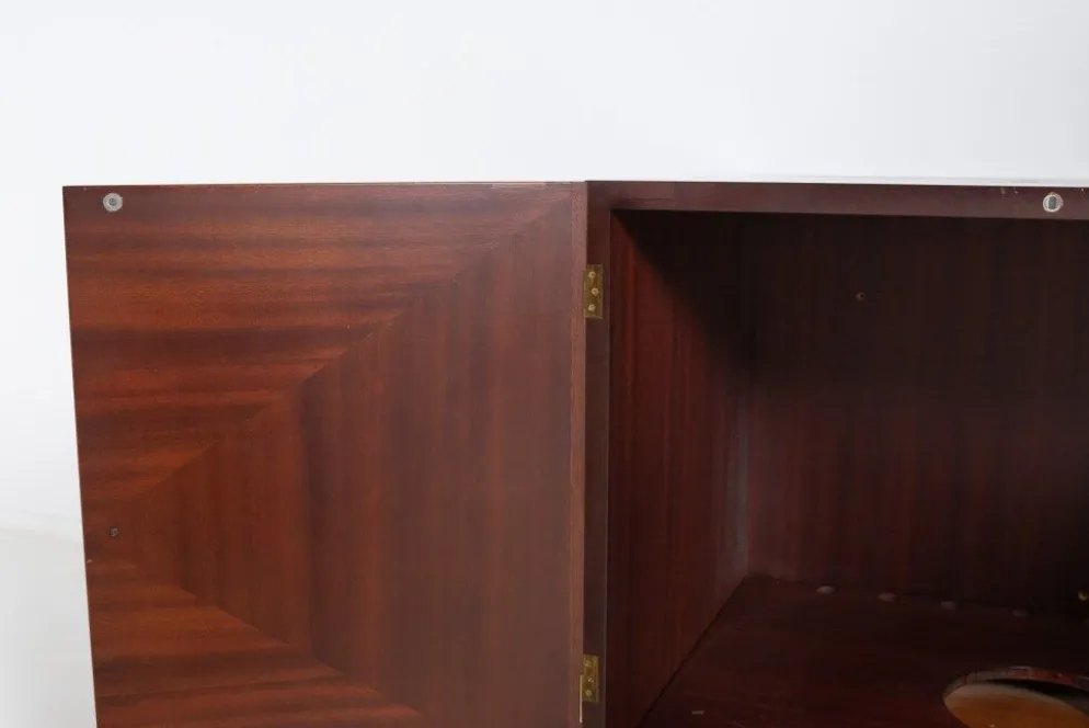 Vintage bar cabinet with brass markings