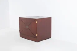 Vintage bar cabinet with brass markings