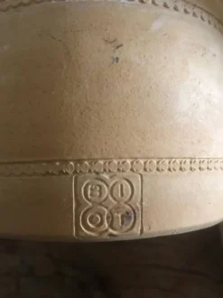 Vintage Biot Terracotta Butter Cooler: French Farmhouse Glazed Ceramic