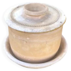 Vintage Biot Terracotta Butter Cooler: French Farmhouse Glazed Ceramic