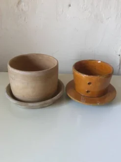 Vintage Biot Terracotta Butter Cooler: French Farmhouse Glazed Ceramic