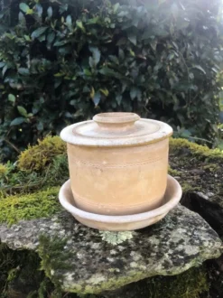 Vintage Biot Terracotta Butter Cooler: French Farmhouse Glazed Ceramic