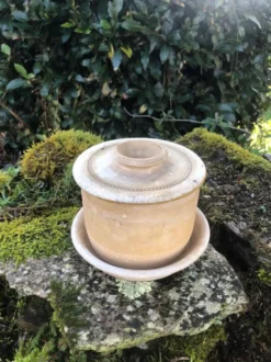 Vintage Biot Terracotta Butter Cooler: French Farmhouse Glazed Ceramic