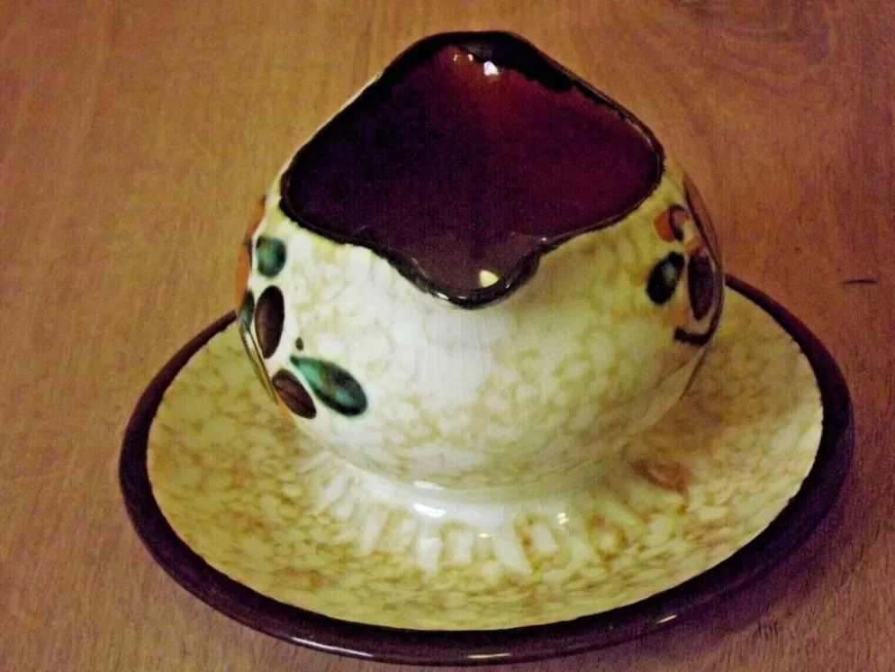 Vintage Boch La Louvière Corfou Collection Sauce/Sauce Boat Assiette Fixe