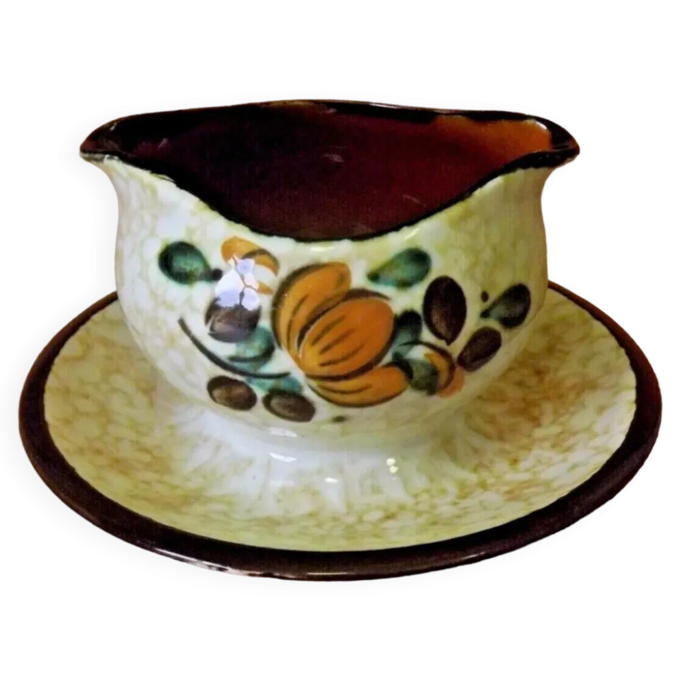 Vintage Boch La Louvière Corfou Collection Sauce/Sauce Boat Assiette Fixe