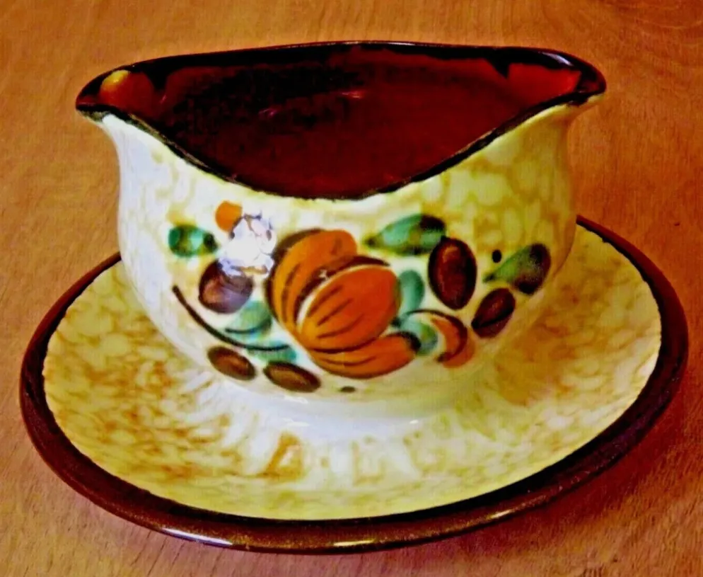 Vintage Boch La Louvière Corfou Collection Sauce/Sauce Boat Assiette Fixe