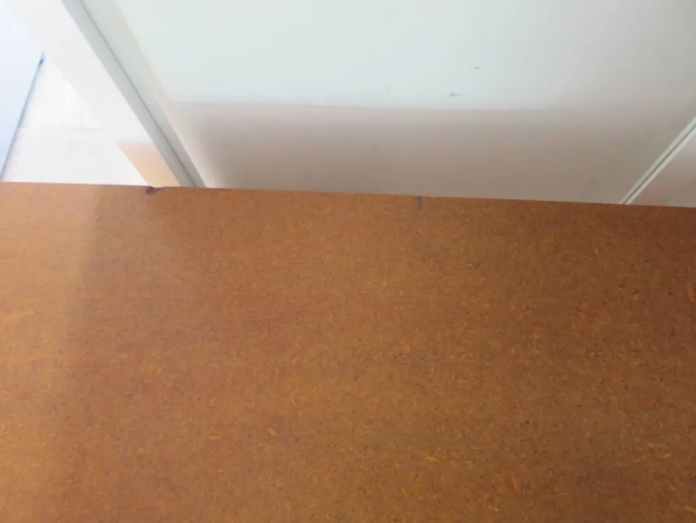 Vintage-Bureau cannage rotin bois-grand plateau-5 tiroirs-Années 60/70