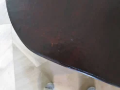 Vintage bureau d'enfant console bambou rotin bois courbé style Thonet années 80 acajou fonçé