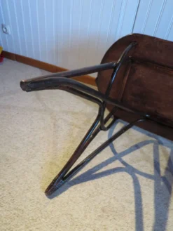 Vintage bureau d'enfant console bambou rotin bois courbé style Thonet années 80 acajou fonçé