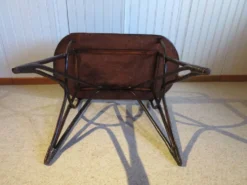 Vintage bureau d'enfant console bambou rotin bois courbé style Thonet années 80 acajou fonçé