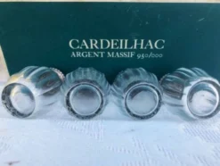 Vintage Cardeilhac/Christofle Crystal Salt & Pepper Cellars: 950 Silver Lid