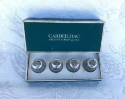 Vintage Cardeilhac/Christofle Crystal Salt & Pepper Cellars: 950 Silver Lid