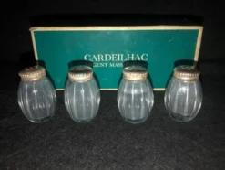 Vintage Cardeilhac/Christofle Crystal Salt & Pepper Cellars: 950 Silver Lid