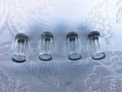 Vintage Cardeilhac/Christofle Crystal Salt & Pepper Cellars: 950 Silver Lid