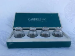Vintage Cardeilhac/Christofle Crystal Salt & Pepper Cellars: 950 Silver Lid