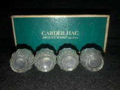 Vintage Cardeilhac/Christofle Crystal Salt & Pepper Cellars: 950 Silver Lid