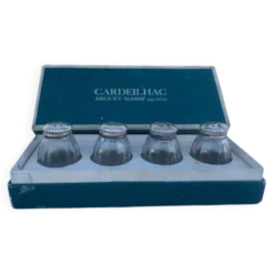 Vintage Cardeilhac/Christofle Crystal Salt & Pepper Cellars: 950 Silver Lid