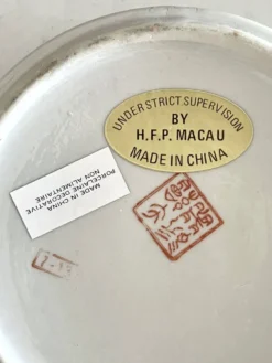 Vintage Chinese Porcelain Trinket Box H.F.P. Macau Famille Rose 1970s
